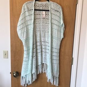 Mint green Cato fringed sweater vest
